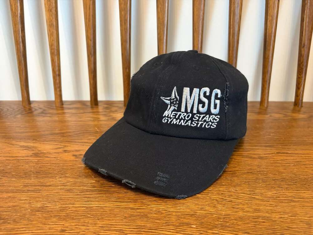 District Metro Stars Gymnastics Distressed Black Ball Cap Hat